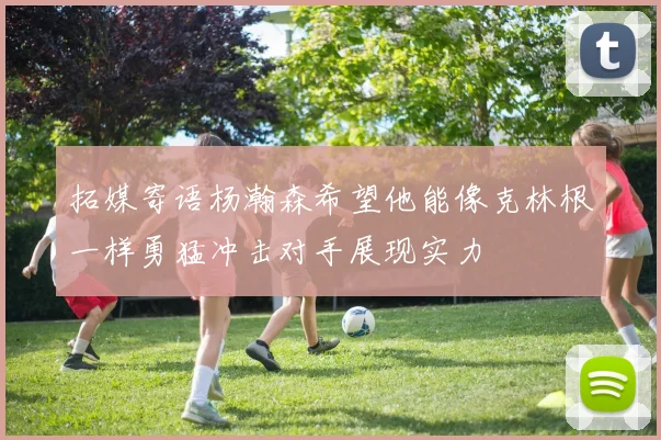 拓媒寄语杨瀚森希望他能像克林根一样勇猛冲击对手展现实力